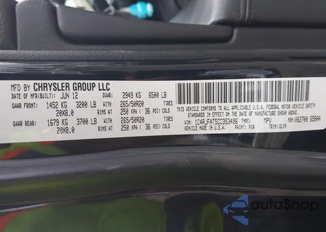 2012 Jeep Grand Cherokee Laredo из США, поврежденный, VIN 1C4RJFAT5CC353496